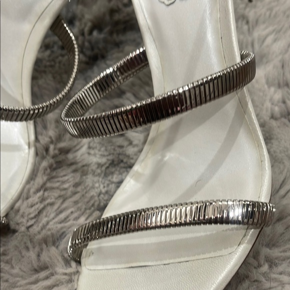 Rene Caovilla Silver Spiral Heels - Picture 7 of 9